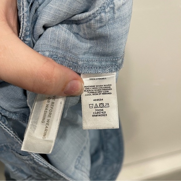 Loft Chambray Cargo Jogger Pants Light Blue 4 Petite - Picture 7 of 7